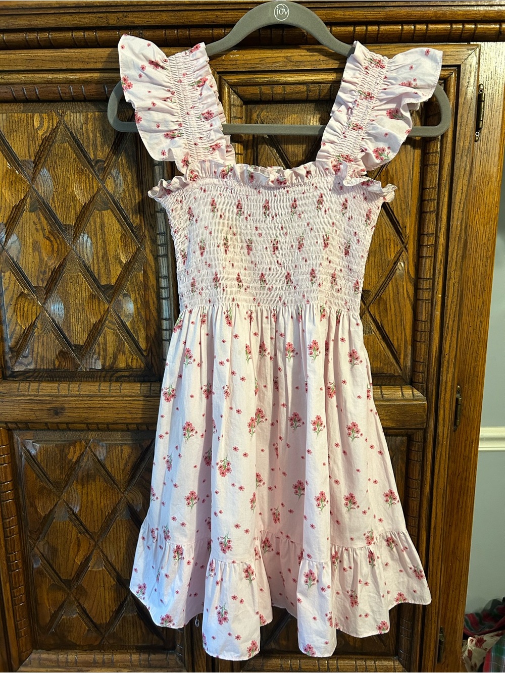 Hill House Light Pink Floral Ruffle Sundress